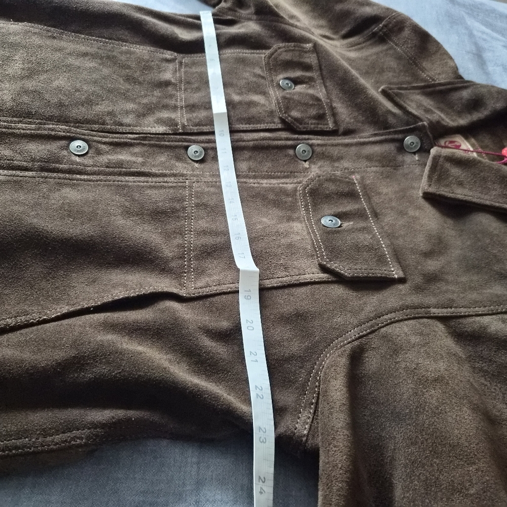 Iron & Resin Brown Buffalo Suede Mechanic Jacket In XL - Picture 6 of 10